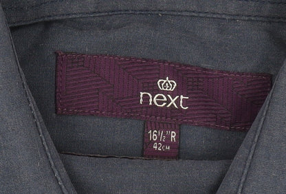 Next Men's Blue Regular Fit Button-Up Shirt 16.5
