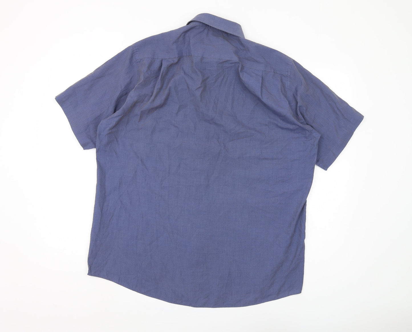 Thomas Nash Men's Blue Regular Fit Short Sleeve Shirt