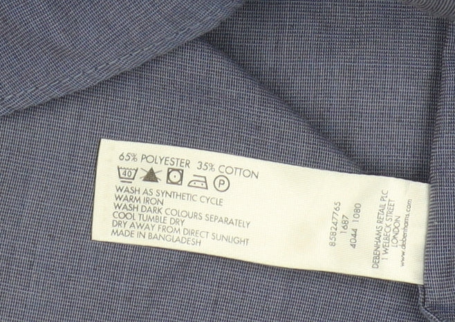 Thomas Nash Men's Blue Regular Fit Short Sleeve Shirt