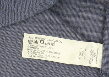 Thomas Nash Men's Blue Regular Fit Short Sleeve Shirt