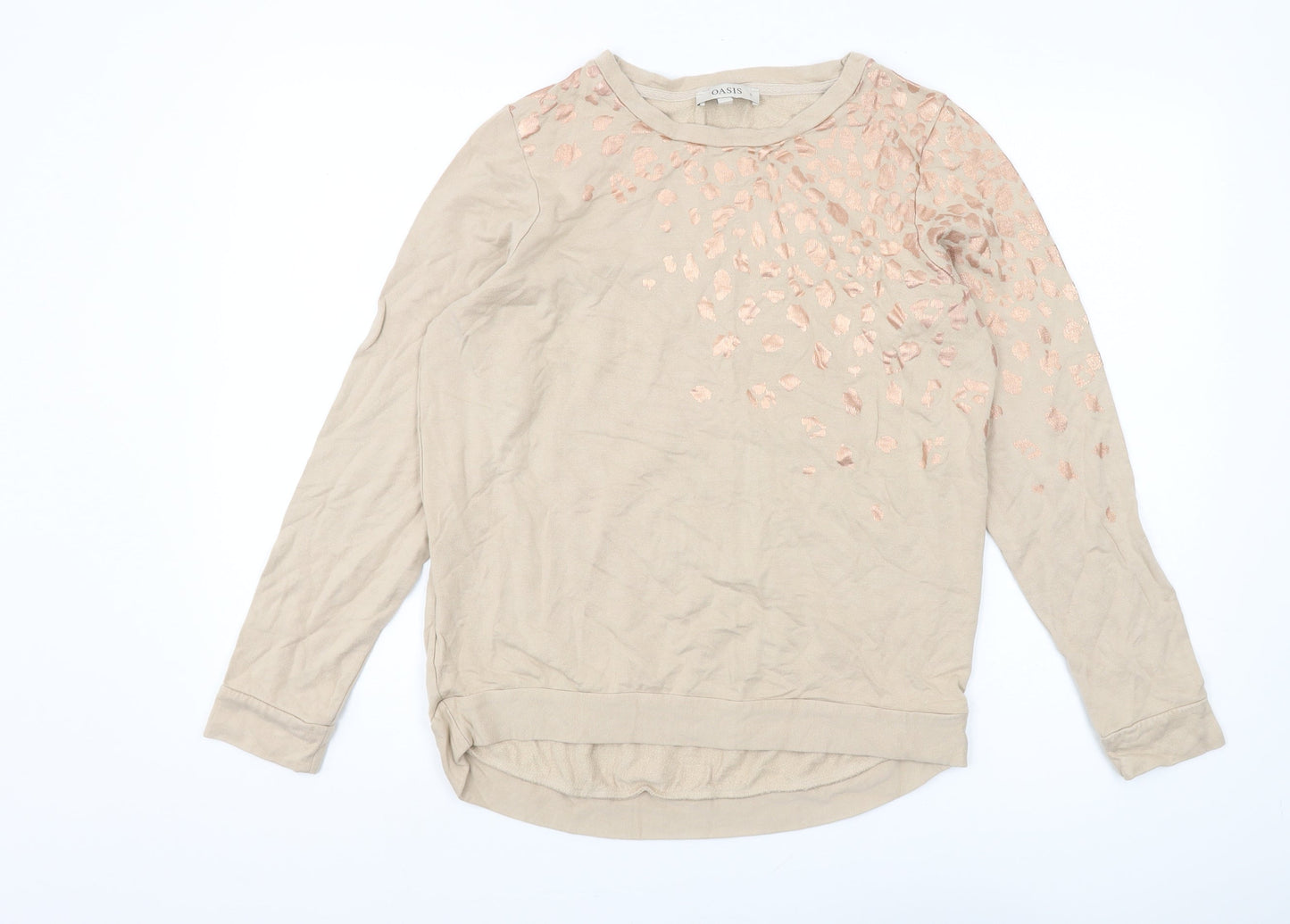 Oasis Women's Beige S Pullover Sweatshirt, Casual & Stylish