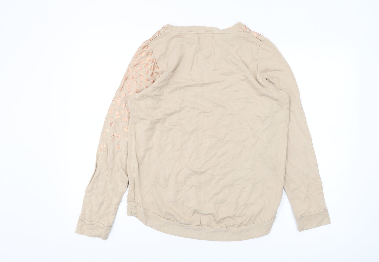Oasis Women's Beige S Pullover Sweatshirt, Casual & Stylish