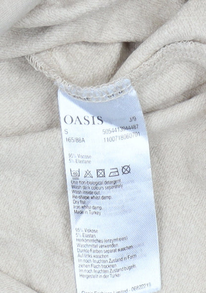 Oasis Women's Beige S Pullover Sweatshirt, Casual & Stylish