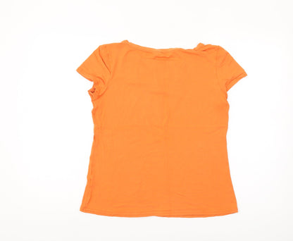 John Richmond Women's Orange T-Shirt, Size 14, Spring Style