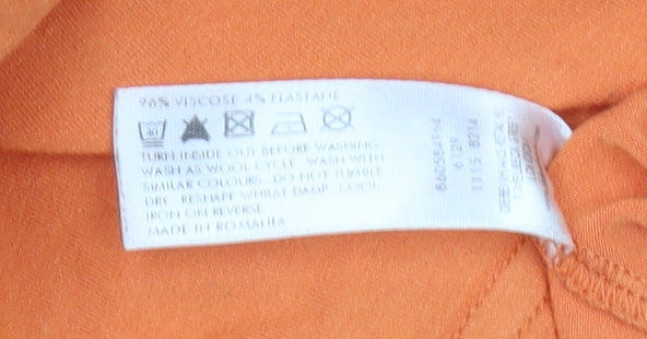 John Richmond Women's Orange T-Shirt, Size 14, Spring Style