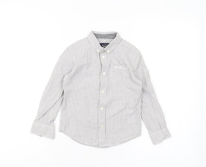 Ben Sherman Boys Grey Check Button-Up Shirt 3-4 Years