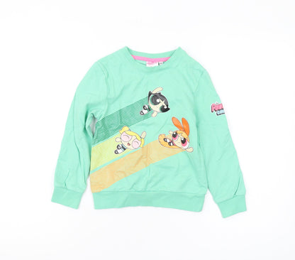 The Powerpuff Girls Green Sweatshirt Girls 7 Years
