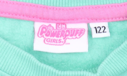 The Powerpuff Girls Green Sweatshirt Girls 7 Years