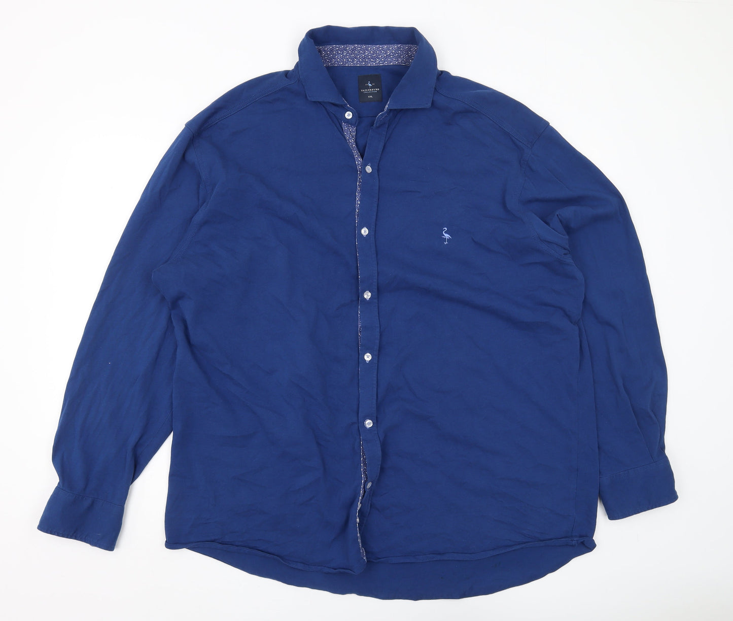 Tailorbyrd Men's XL Blue Cotton Button-Up Shirt