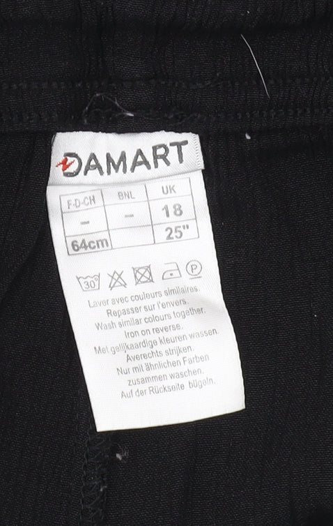Womens UK Size 18 Damart Regular Fit Casual Black Trousers