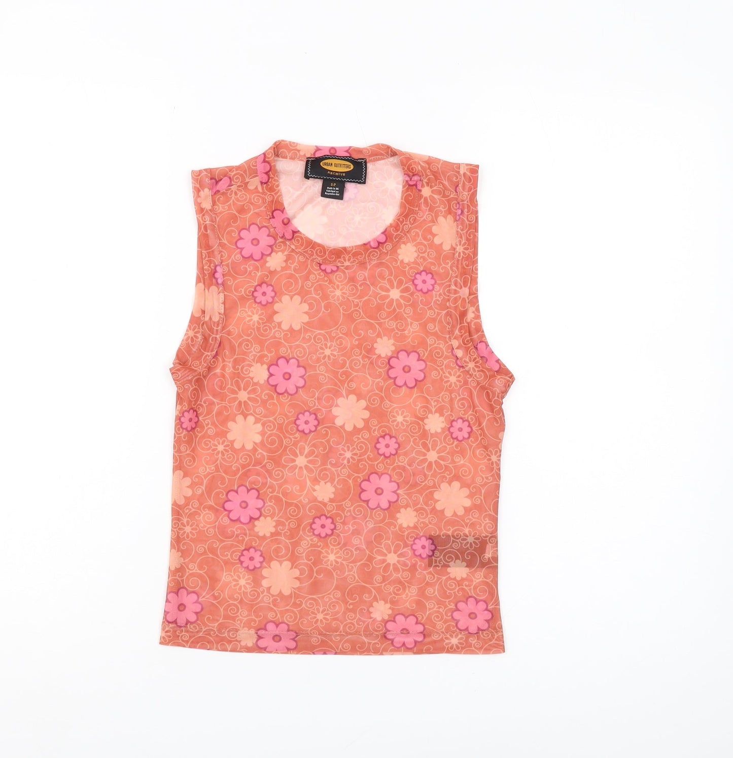 Womens UK Size S Urban Outfitters Pink Basic Tank
