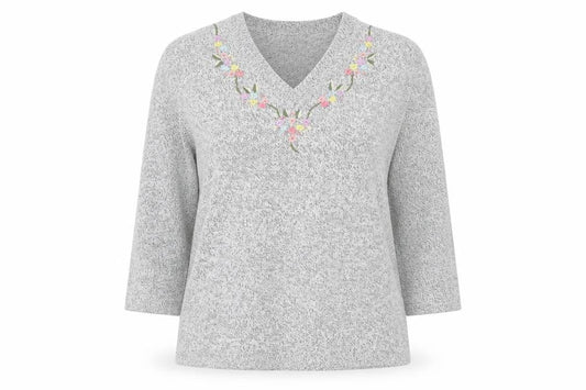 Womens UK Size M Damart Grey Pullover Jumper