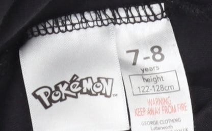 George Boys Black Pokémon Jogger Trousers Size 7