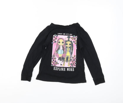 LOL Surprise Girls Black Graphic Long Sleeve T-Shirt 6-7 Years