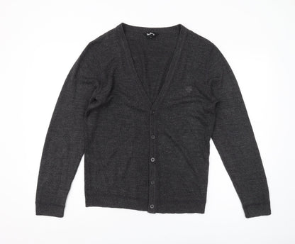 Red Herring Men's Black Cardigan, Size S, V-Neck Knit