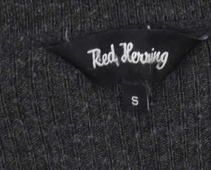 Red Herring Men's Black Cardigan, Size S, V-Neck Knit