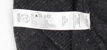 Red Herring Men's Black Cardigan, Size S, V-Neck Knit