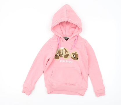 Palm Angels Girls Pink Embroidered Pullover Hoodie 6 Years