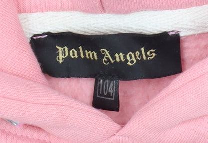 Palm Angels Girls Pink Embroidered Pullover Hoodie 6 Years