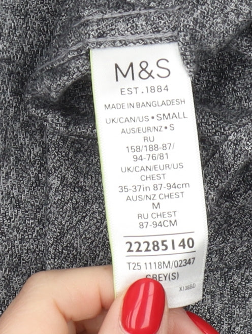 Marks and Spencer Men's Grey Button-Up Shirt S