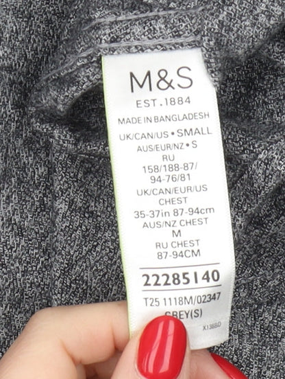 Marks and Spencer Men's Grey Button-Up Shirt S