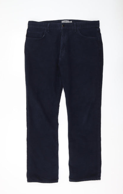 Marks and Spencer Men's Blue Trousers, Size 36, Regular Fit