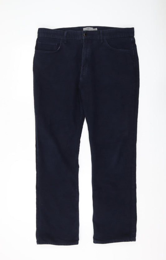 Marks and Spencer Men's Blue Trousers, Size 36, Regular Fit