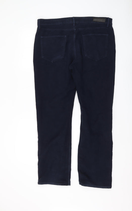 Marks and Spencer Men's Blue Trousers, Size 36, Regular Fit
