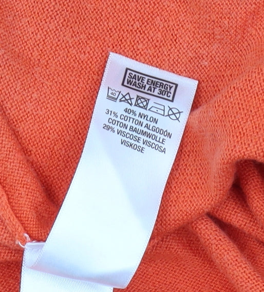 Womens UK Size S Wallis Orange Cardigan Jumper