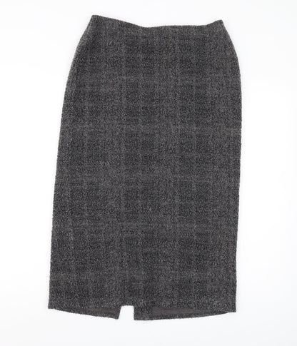 Marks and Spencer Women's Grey Check Pencil Skirt Size 14