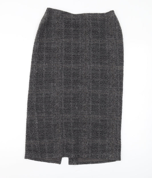 Marks and Spencer Women's Grey Check Pencil Skirt Size 14