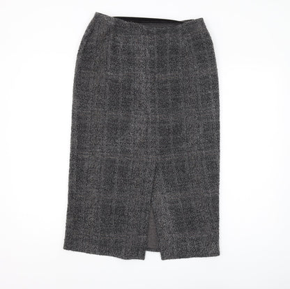 Marks and Spencer Women's Grey Check Pencil Skirt Size 14