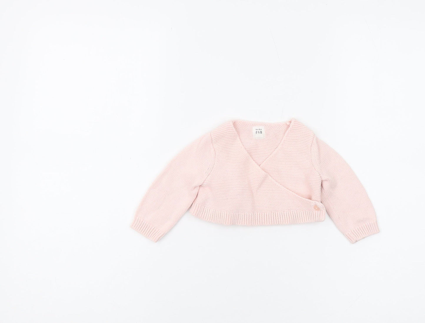 Gap Unisex Baby Pink Wrap Jumper 3-6 Months Cotton Knit