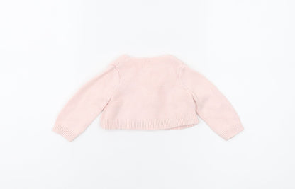 Gap Unisex Baby Pink Wrap Jumper 3-6 Months Cotton Knit