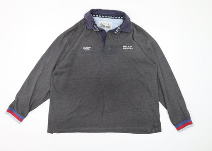 Mens UK Size XL Cotton Traders Grey Henley Sweatshirt