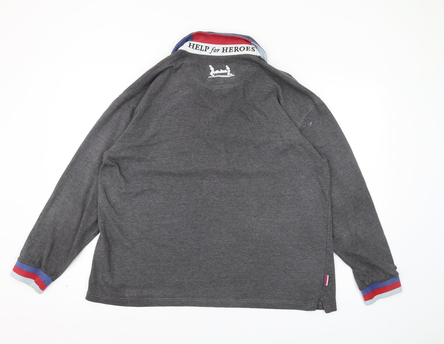 Mens UK Size XL Cotton Traders Grey Henley Sweatshirt