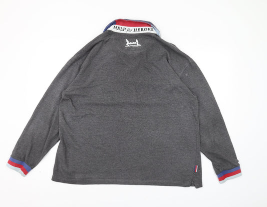 Mens UK Size XL Cotton Traders Grey Henley Sweatshirt