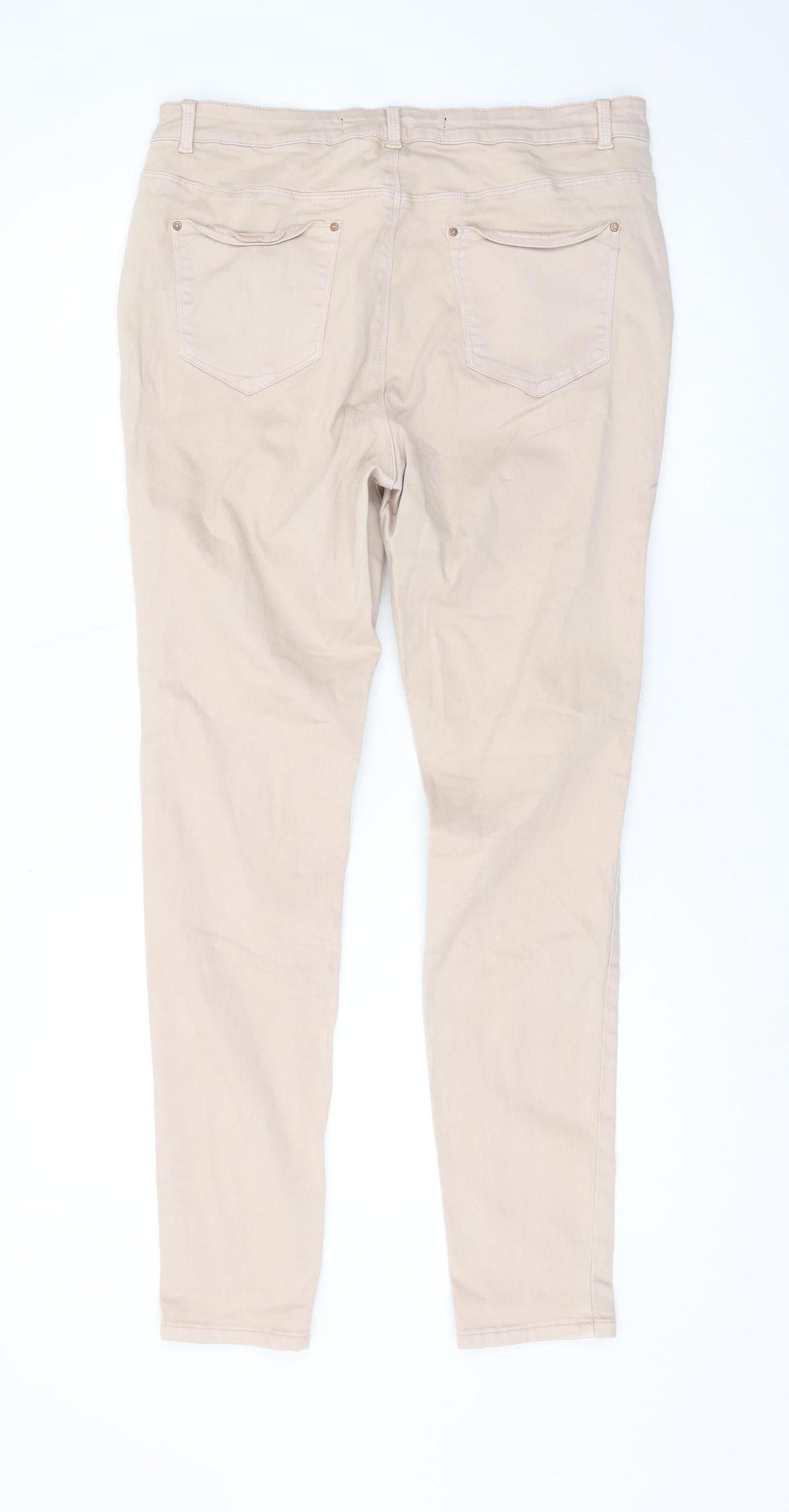 Simply Be Women's Beige Skinny Jeans Size 16