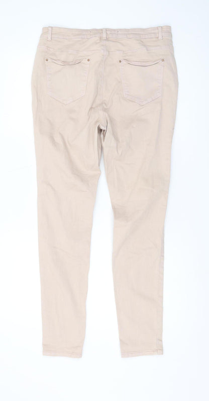 Simply Be Women's Beige Skinny Jeans Size 16