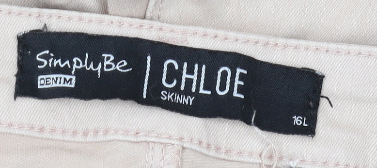 Simply Be Women's Beige Skinny Jeans Size 16