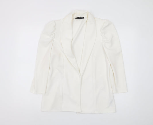 Quiz White Women’s Long Suit Jacket Size 12