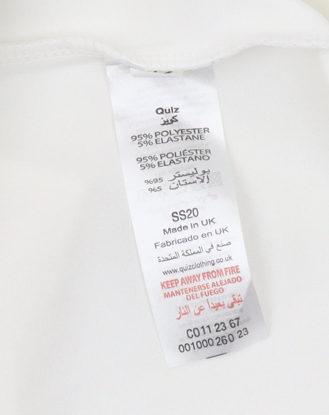 Quiz White Women’s Long Suit Jacket Size 12