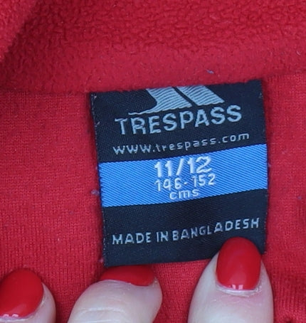 Trespass Boys Red Fleece 1/4 Zip Sweatshirt 11-12 Years