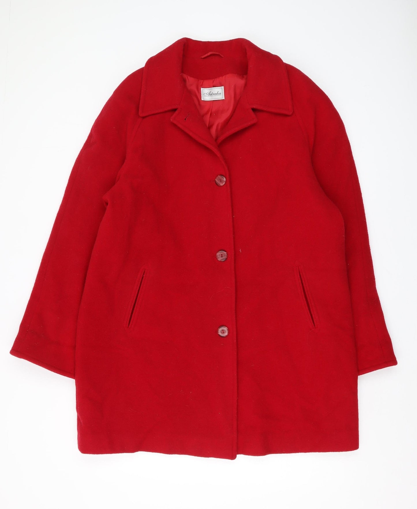Womens UK Size 16 Astraka Red Overcoat