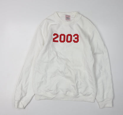 Rock on Ruby Women White Pullover Sweatshirt M