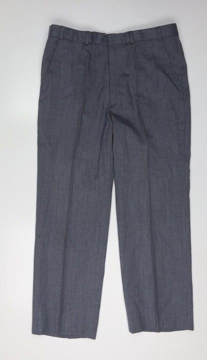 Marks and Spencer Men's Grey Wool Trousers Size 36