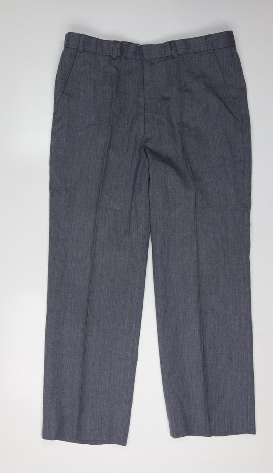 Marks and Spencer Men's Grey Wool Trousers Size 36