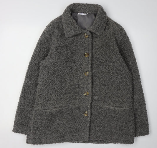 Damart Women's Grey Fleece Jacket Size 14 Casual