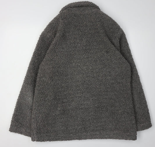 Damart Women's Grey Fleece Jacket Size 14 Casual