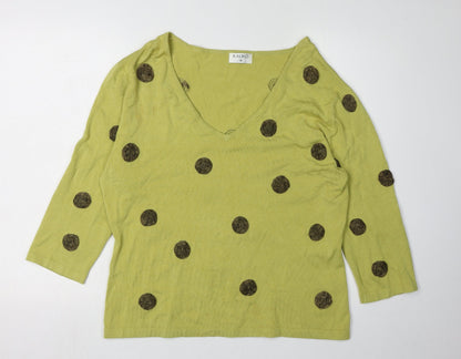 Womens UK Size 18 Kaliko Green  Jumper